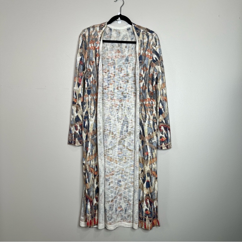 Chico's Patterned Long Duster Open Front Cardigan… - image 7